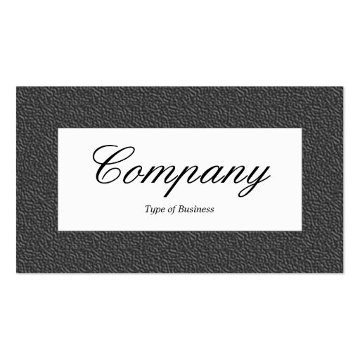 Center Label - Dark Gray Embossed Texture Business Card Templates (front side)