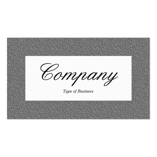 Center Label - Mid Gray Embossed Texture Business Cards (front side)