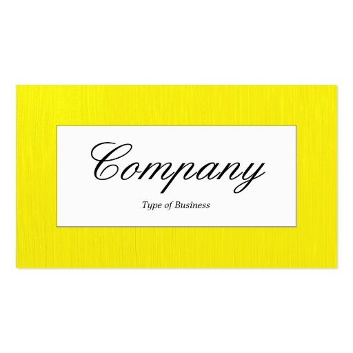 Center Label - Painted Yellow Business Card (front side)