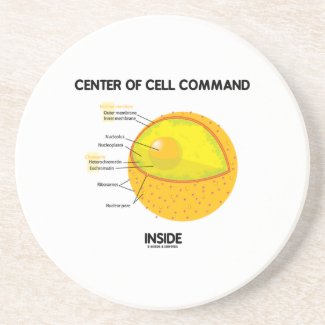 Center Of Cell Command Inside Nucleus Biology Drink Coasters
