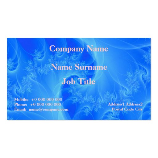 Center of the Blues Business Card (front side)
