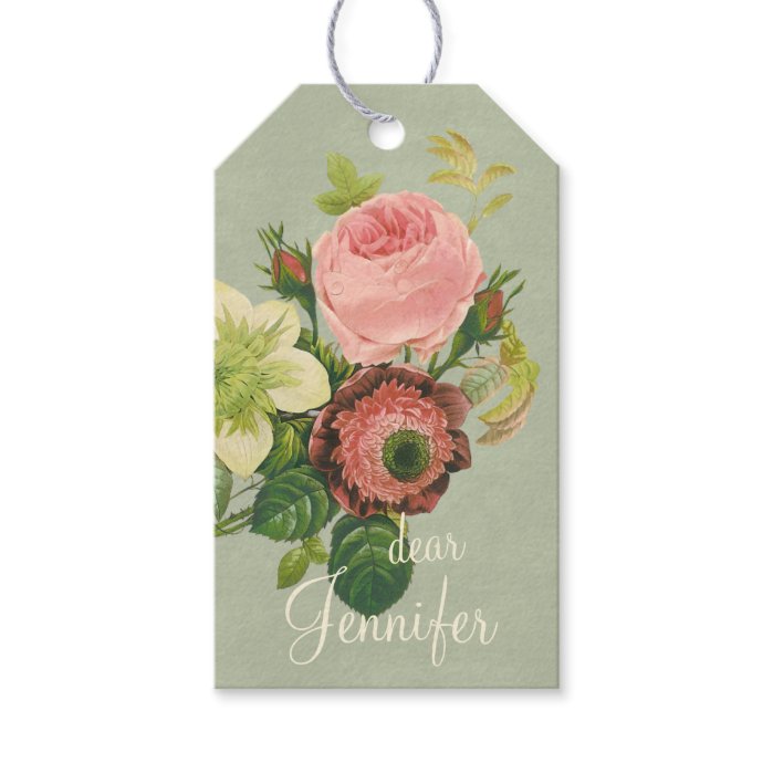 Centifolia rose anemone clematis CC0108 Redouté Gift Tags