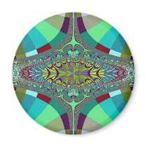 Centipede Ovals Fractal Refrigerator Magnets