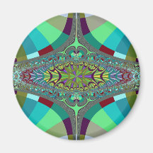 Centipede Ovals Fractal Refrigerator Magnets