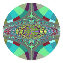 Centipede Ovals Fractal Round Sticker