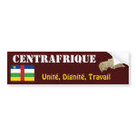 Centrafrique Flag Map Text Bumper Sticker