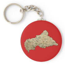 Centrafrique Map Keychain