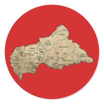 Centrafrique Map Sticker