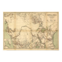 Central Africa 1885 Antique Map by Chavanne posters