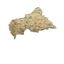 Central African Republic Flag and Map T-Shirt