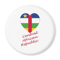 Central African Republic Flag Heart magnets by Vexillophile Central African Republic Flag Heart magnets
