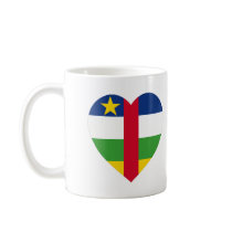 Central African Republic Flag Heart mugs