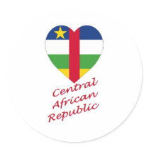 Central African Republic Flag Heart stickers