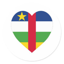 Central African Republic Flag Heart stickers