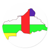 Central African Republic flag map stickers