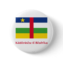 Central African Republic Flag with Name in Sango buttons by Vexillophile Central African Republic Flag with Name in Sango buttons