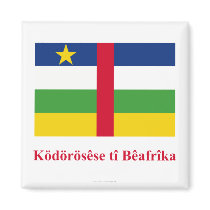 Central African Republic Flag with Name in Sango magnets by Vexillophile Central African Republic Flag with Name in Sango magnets