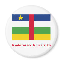 Central African Republic Flag with Name in Sango magnets by Vexillophile Central African Republic Flag with Name in Sango magnets