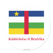 Central African Republic Flag with Name in Sango stickers by Vexillophile Central African Republic Flag with Name in Sango stickers