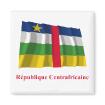 Central African Republic Waving Flag French Name magnets by Vexillophile Central African Republic Waving Flag French Name magnets