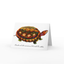 Central American Wood Turtle Greeting Card by twopurringcats Central American Wood Turtle Greeting Card