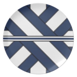 Central Blue Cross-Sash Plate
