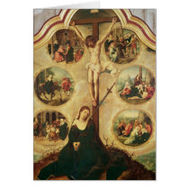 Central panel of a triptych card