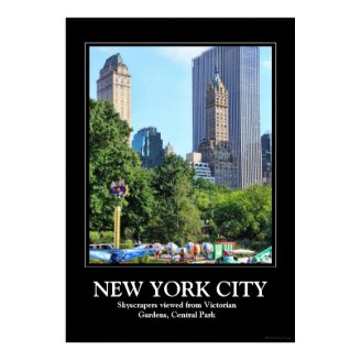 Central Park Amusement Park, Skyscraper backdrop Poster