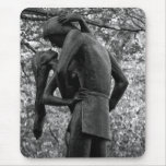 Central Park Autumn: Romeo & Juliet Statue 01 B&W Mouse Pad