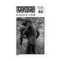 Central Park Autumn: Romeo & Juliet Statue 01 B&W Stamp
