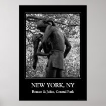 Central Park Autumn: Romeo & Juliet Statue 01 B&W Print