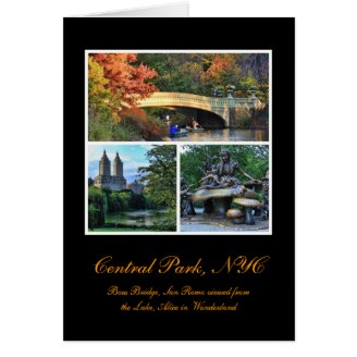 Central Park: Bow Bridge, San Remo, Alice in W.... Greeting Cards