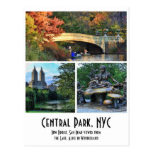 Central Park: Bow Bridge, San Remo, Alice in W.... Postcard