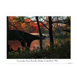 Central Park Conversation Across From Bow Bridge C Poster