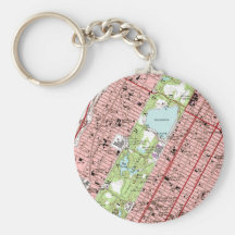 Central Park New York City Vintage Map Keychains