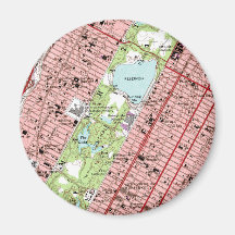 Central Park New York City Vintage Map Refrigerator Magnet