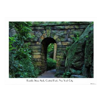 Central Park: Ramble Stone Arch Captioned Posters