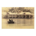 Central Park Rowboat Restaurant Boathouse Wood Print