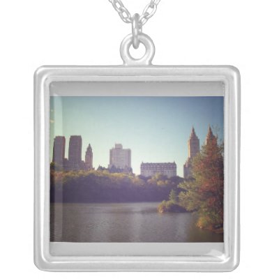 central park new york summer. Central Park Skyline, Late Summer, New York City Personalized Necklace by NYThroughTheLens. A view looking at the iconic Manhattan apartment buildings that