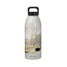 Central Park Snow - Winter New York Water Bottles