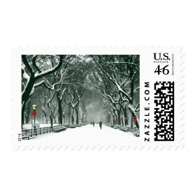 Central Park Snowy Path Postage Stamps