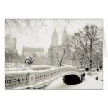 Central Park Winter - Snow on Bow Bridge Cards