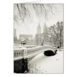 Central Park Winter - Snow on Bow Bridge Cards