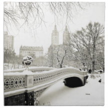 Central Park Winter - Snow on Bow Bridge Napkins