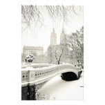Central Park Winter - Snow on Bow Bridge Personalized Stationery