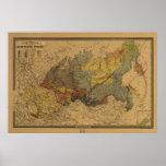 Central Russia, Asia - Antique Map 1870 Print
