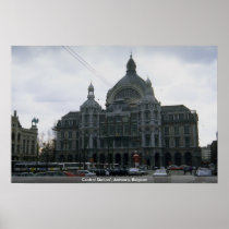 Central Station", Antwerp, Belgium Poster
