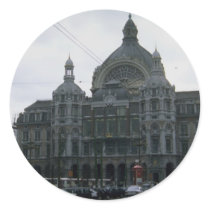 Central Station", Antwerp, Belgium Round Stickers