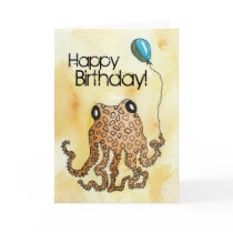 Cephalopod Birthday Greeting Cards