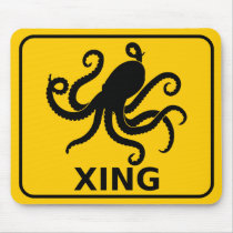 Cephalopod Crossing Mousepads